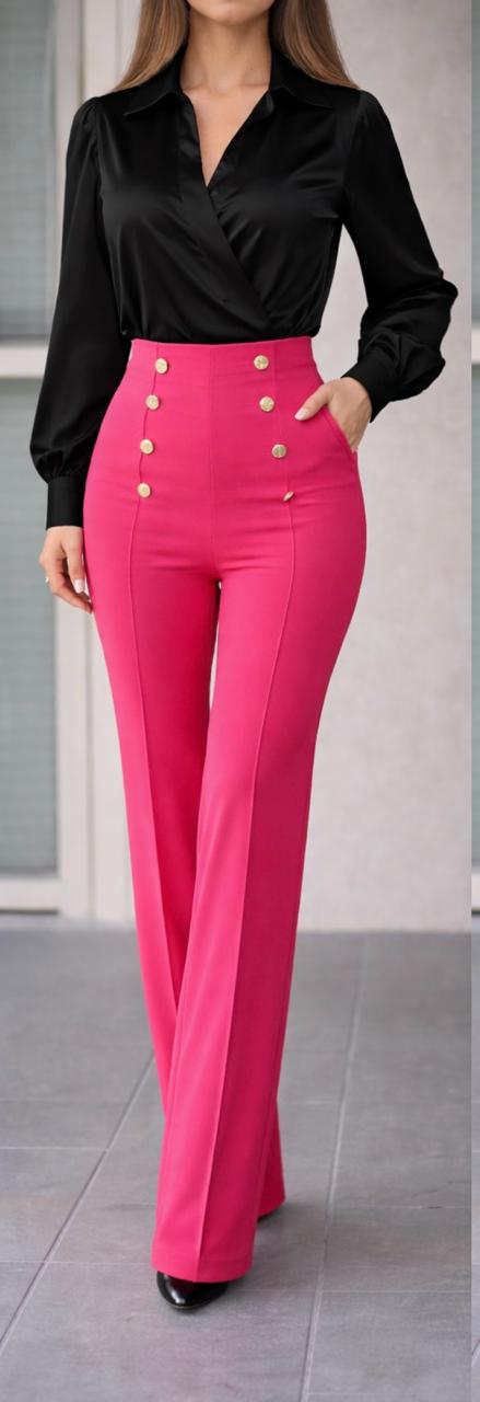Pantalón elegante de licra mate